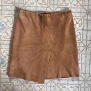 Brown Suede Mini Skirt - Size: XS